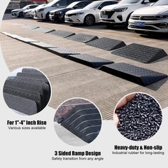 1″ 4″ Rise Height Heavy-Duty Rubber Threshold Ramps Cuttable Entrance Doorway