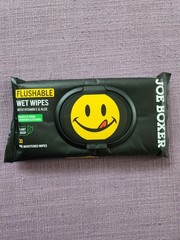 Joe Boxer Flushable Wipes with Vitamin E & Aloe. 30 ct. Travel Friendly!!!