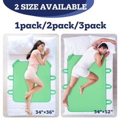 2 PCS Washable Positioning Bed Pad 8 Handle 34×52 Inch Waterproof Reusable