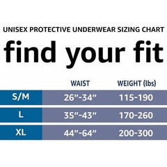 Amazon Basics Unisex Protective Underwear, Overnight Absorbency, Large, 56 Count