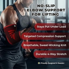 Nordic Lifting Elbow Compression Sleeves (1 Pair) – Small, Inferno Red