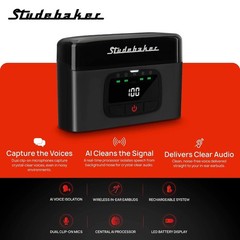 Studebaker AI Hearing System TV Base 2 Earbuds 2 Clip Mics Rechargeable