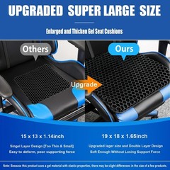 Ultimate Comfort Gel Seat Cushion – Large 19x18in for Long Sitting & Pain Relief