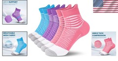 3-Pack Women’s Compression Ankle Socks – Cushioned Relief for Plantar Fasciitis