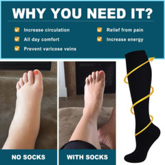 Compression Knee High Stockings 15-20-mmHg Relief Support Prevent varicose vein-