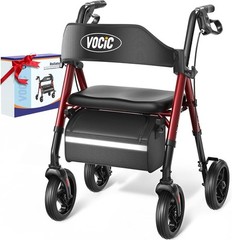 Ergonomic Rollator Walker with Dual Height Adjustment