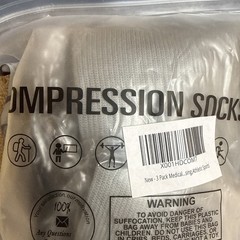 Relief Medical Compression Knee-Hi Stocking 3 Pairs Grey/black/white Men Women’s
