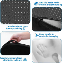 Memory Foam Seat Cushion for Office Chair & Car – Tailbone, Sciatica & Coccyx Pa