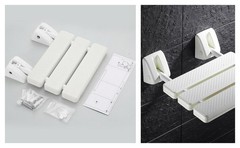 Folding Shower Seat Wall Mounted,ABS Durable Slip Proof Shower Seat for Inside