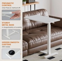 Sweetcrispy Overbed Bedside Table with Wheels Adjustable Hospital & Home Use