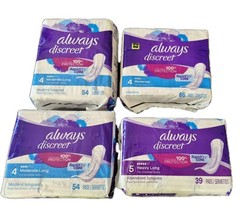 Always Discreet, Incontinence & Postpartum Pads For Women, Lot Of 4