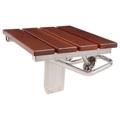 New Folding Bath Seat Bench Shower Chair Wall Mount Solid Wood Construction