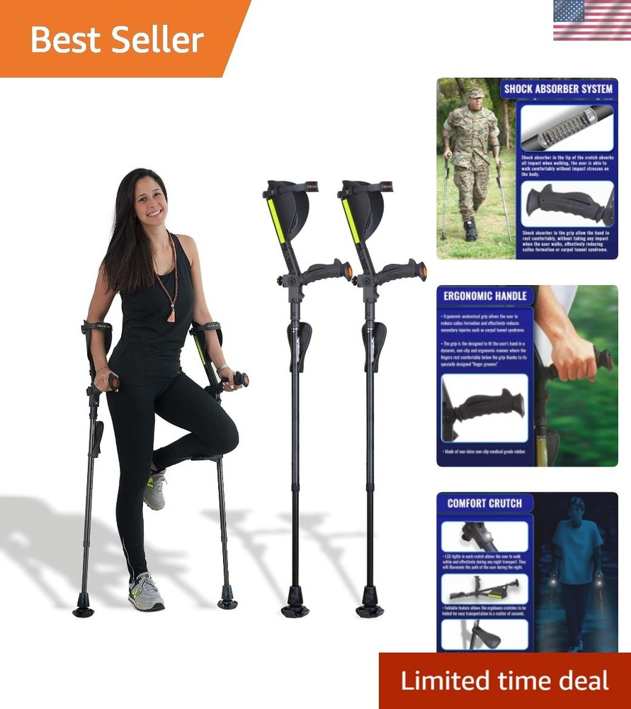Ergobaum 7G by Ergoactives. 1 Pair 2 Units of Ergonomic Forearm Crutches – Ad…