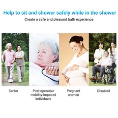 Folding Shower Bench Wall Mounted Flip Up Bath Seat Height Adjustable For