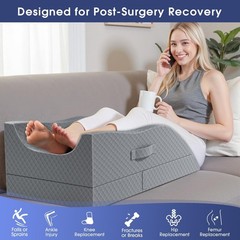 Elevate Leg Pillow with Memory Foam, Adjustable Height for Circulation & Recover