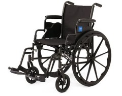Medline K4 Basic Lightweight Wheelchair |Black|Up to 300 lb Capacity | 16” Seat