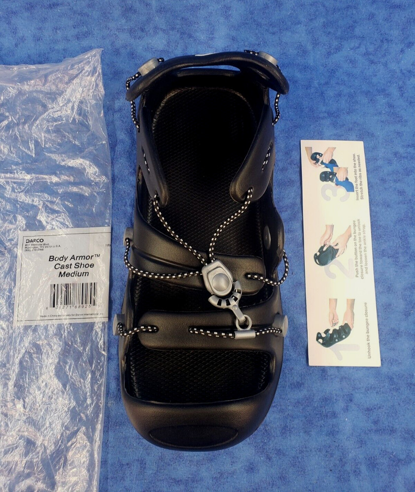 DARCO Body Armor Cast Shoe SIZE M Black Fits Right or Left Foot (1) Shoe NEW
