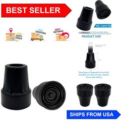 Durable 3/4 Inch Cane Tips – Metal Reinforced for Enhanced Stability (Pack of 2)