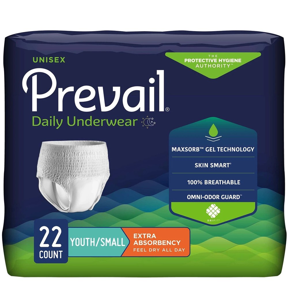 Prevail Daily Disposable Underwear Small (Youth), PV-511, 88 Ct