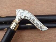 Antique Brass Victorian Decorative Derby Handle Wooden Walking Cane Stick Gift