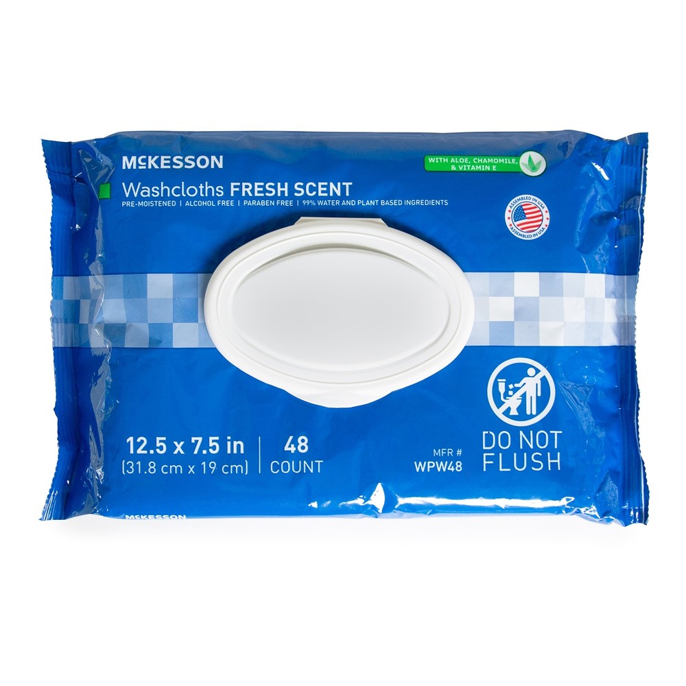McKesson Personal Cleansing Wipe 7.5 x 12.5″ WPW48 1 Pack 48 Wipes