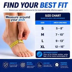 SB SOX Plantar Fasciitis Compression Socks – Arch Support Sleeve Large, Blue