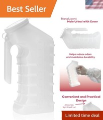 Portable Male Urinal with Attached Cover – 1000 cc Capacity, Spill-Proof Design
