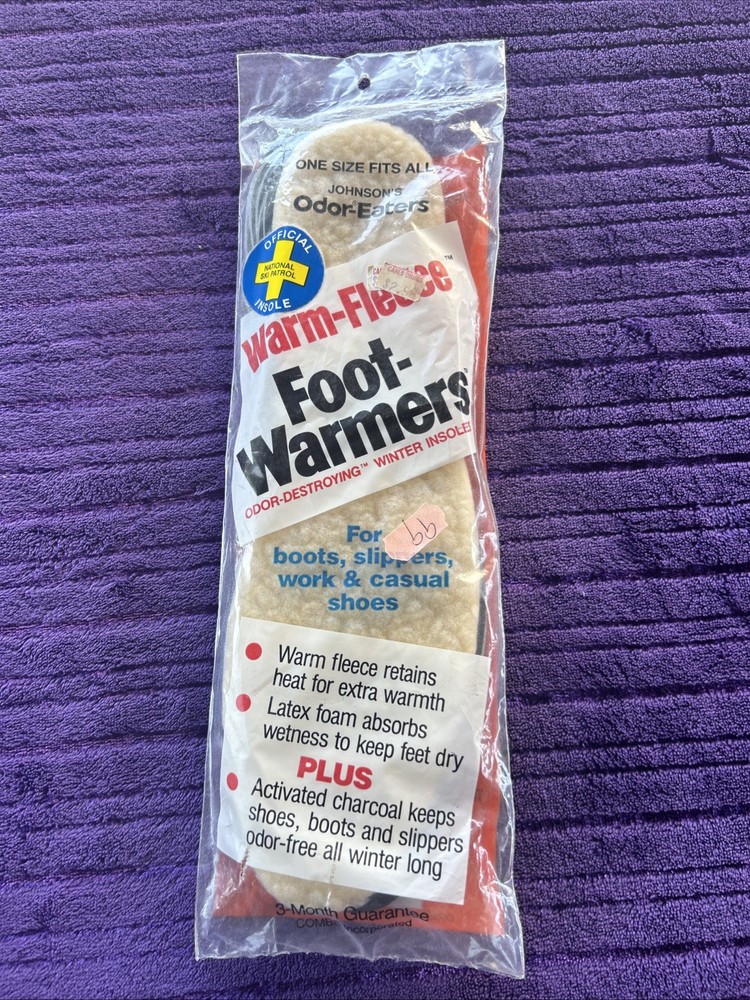 Vintage Odor Eaters Warm Fleece Foot Warmers Odor Destroying Insoles Johnson’s