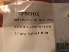 6-NEW Knit-Rite Soft Sock Prosthetic Sock 3 Ply Hole 1SPSCSHXS Child Size XS.