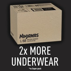 Ninjamas Boys Bedwetting Nighttime Underwear, Size L (64-95+ lbs), 68 Count