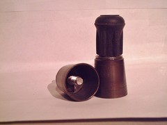 cane tip bright or antique brass steel spike removable rubber bottom made in USA