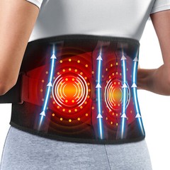 Cordless Heated Back Brace Massager Vibration Wrap Lumbar Support Belt Massage