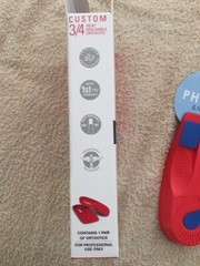 original Vasyli Orthotics Red high density 3/4 length heat mouldable from physio