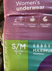 Assurance Womens Disposable Underwear S/M Max Absorbency 36/Pack