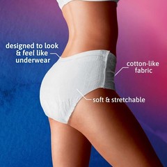TENA Stylish White Incontinence Underwear for Women, Super Plus Heavy Absorbency