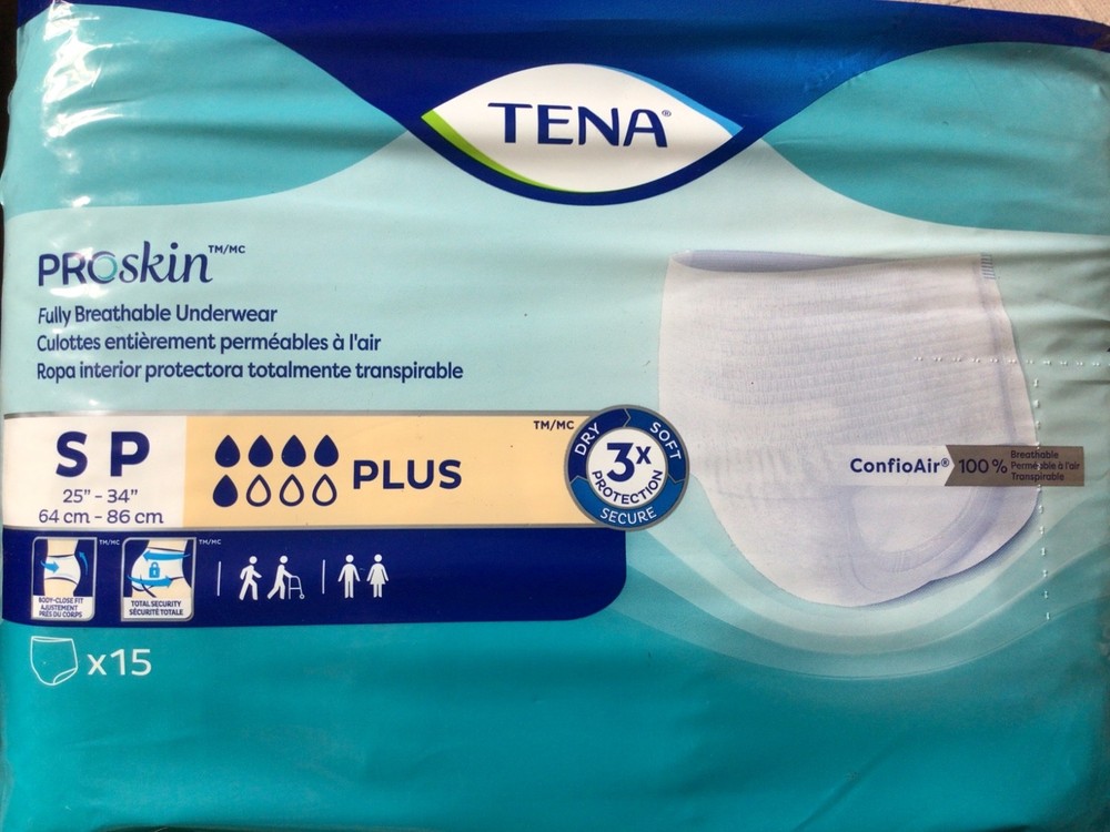 Tena Proskin Underwear , Smal size 25″- 34″ , 15 Count