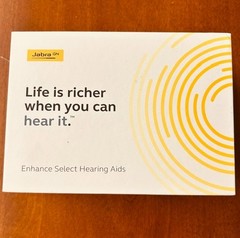 2 JABRA ENHANCE SELECT 200 HEARING AIDS IN BOX WITH ACCESSORIES AND MANUAL