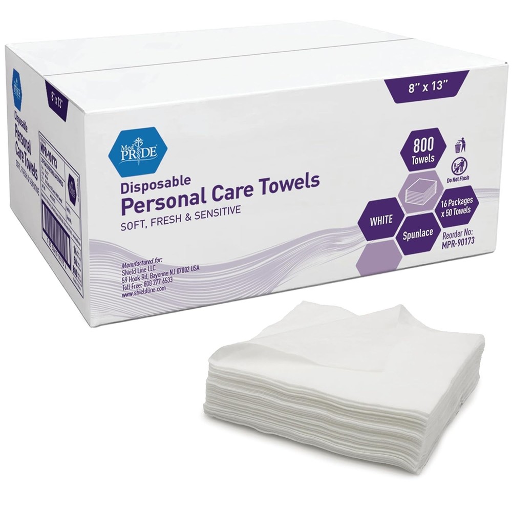 Med Pride Disposable Dry Wipes Soft & Absorbent Personal Towels for Adults 800ct