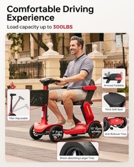 4-Wheel Folding Mobility Scooter Electric Power Wheelchairs Long Range -OPEN BOX