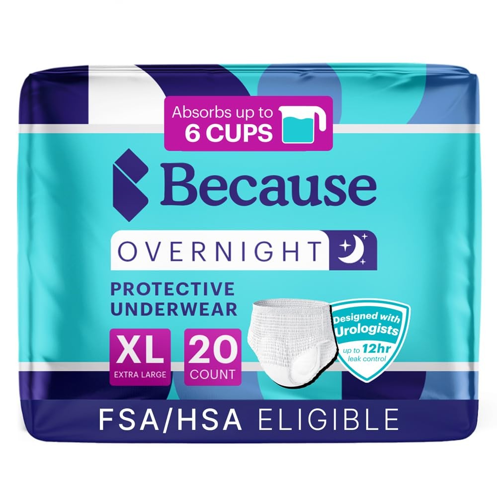 Because Overnight Absorbency Pull Ups – Adult X-Large (20 Count), White