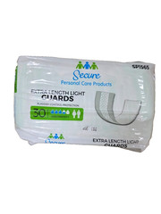 Secure Personal Care Extra Length Light Guards 30 Ct Bladder Control Pads Unisex