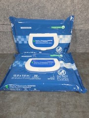 McKESSON StayDry WASHCLOTHS SCENTED with ALOE Vitamin E (2) 50 count Wipes