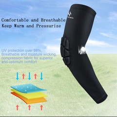 HOPEFORTH 2PCS Padded Elbow Sleeves Compression Arm XX-Large, Black Pad