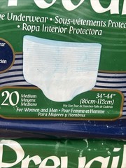 Prevail Adult Protective Underwear Medium 34”-44” Hip Size 78 Count 4 Packs)