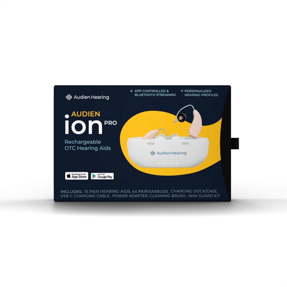 Audien Hearing Ion Pro OTC Hearing Aids A2 Max Chip INPRB005