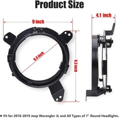 Jeep Wrangler JL 7-Inch LED Headlight Mounting Bracket – Adjustable, Durable