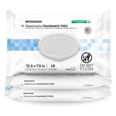 Hypoallergenic Cleansing Wipes, Unscented, 48 Count Packs for Sensitive Skin