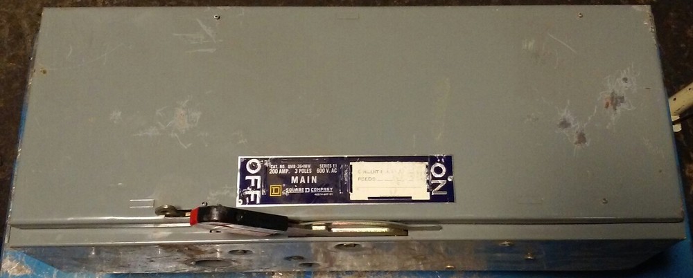SQUARE D QMB-364-MW FUSIBLE PANEL SWITCH – 600VAC, 200A, 3-POLE
