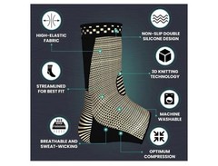 Pair of Modvel Copper Ankle Compression Sleeve Breathable Odor-Free Size Small