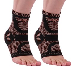 Copper Ankle Brace Support Compression Sleeve Plantar Fasciitis Relief Foot Wrap
